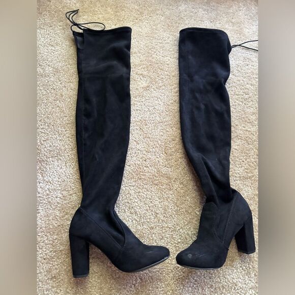 Black Over-the-Knee Women's Boots - Picture 1 of 4